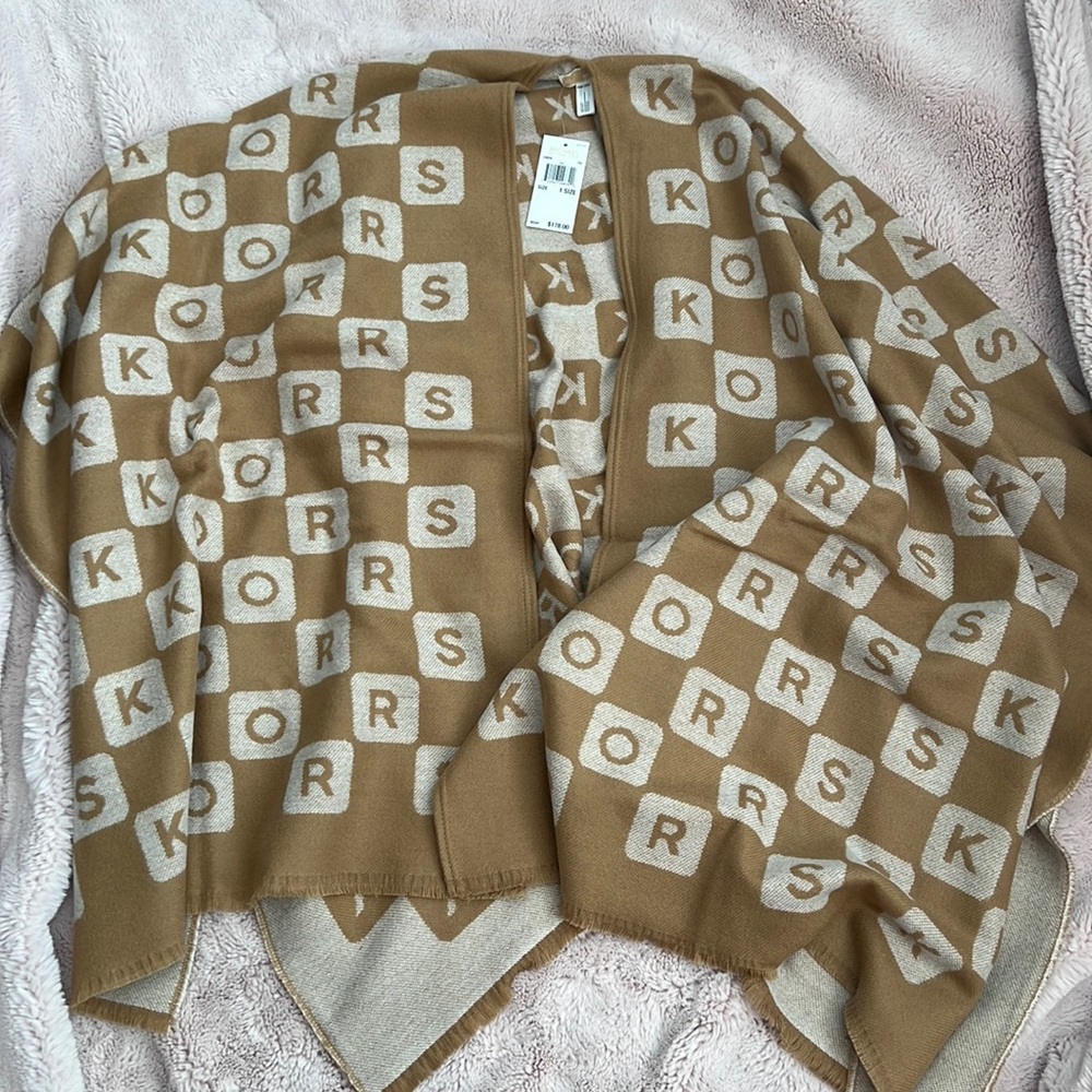 Michael Kors Monogrammed Poncho